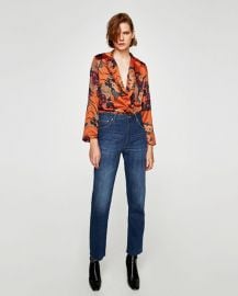 printed sateen bodysuit at Zara