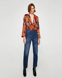 printed sateen bodysuit at Zara