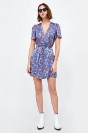 printed satin dress at Zara