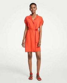quotANN TAYLORquot HOT ORANGE ROLLED SLEEVES TIE WAIST SHIFT DRESS SIZE MT NWT 139 eBay at eBay