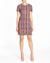 quotMELANIAquot Shift Tweed Dress with Fringe Detail ndash at Santorelli