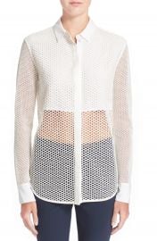 rag   bone  Luna  Stretch Cotton Mesh Shirt at Nordstrom