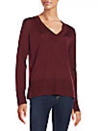 rag   bone JEAN - Leanna Seamed Merino Wool V-Neck Sweater at Saks Off 5th