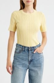 rag & bone Camryn Short Sleeve Rib Sweater at Nordstrom