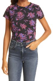 rag & bone Floral Print Organic Cotton T-Shirt in Black Multi at Nordstrom  at Nordstrom