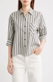 rag & bone Lucia Stripe Cotton Poplin Button-Up Shirt at Nordstrom