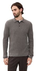 rag & bone Crawford Cashmere Blend Long Sleeve Polo Brown L at Shopbop