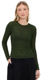 rag & bone Ellie Lace Long Sleeve Tee Army L at Shopbop