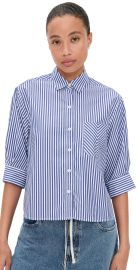 rag & bone Lucia Stripe Poplin Shirt Navy Stripe L at Shopbop