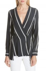 rag  amp  bone Debbie Stripe Silk Blouse   Nordstrom at Nordstrom