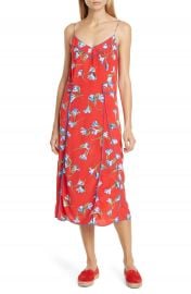 rag  amp  bone Hugo Piped Floral Midi Dress   Nordstrom at Nordstrom