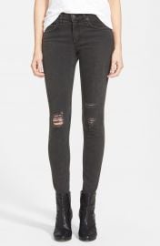 rag  amp  bone JEAN Shredded Skinny Jeans  Rock With Holes    Nordstrom at Nordstrom