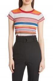 rag  amp  bone Katie Metallic Stripe Tee at Nordstrom