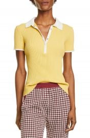 rag  amp  bone Libby Contrast Collar Polo Shirt   Nordstrom at Nordstrom