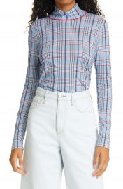 rag  amp  bone Plaid Turtleneck Top   Nordstrom at Nordstrom