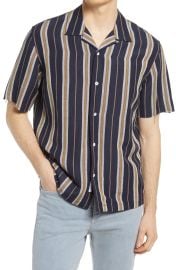 rag amp bone Avery Stripe Short Sleeve Button-Up Shirt at Nordstrom