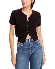 rag amp bone Dina Tipped Short Sleeve Cardigan Bloomingdale39s at Bloomingdales