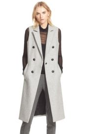 rag and bone Faye Long Double Breasted Wool Blend Vest at Nordstrom