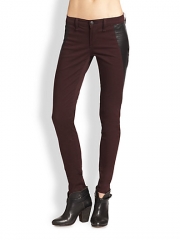 rag and boneJEAN - Pop Leather-Paneled Skinny Jeans at Saks Fifth Avenue