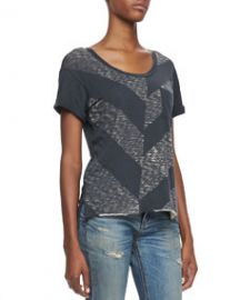 rag and boneJEAN Chevron Knit Pocket Tee at Neiman Marcus