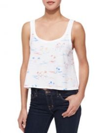 rag and boneJEAN Cody Cropped Beach Tank Azure White at Neiman Marcus