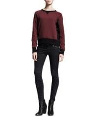 rag and boneJEAN Colorblock Basic Raglan Sweatshirt and Ridley Mid-Rise Legging Jeans at Neiman Marcus