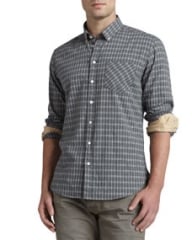 rag and boneJEAN Oxford Check Dress Shirt Gray at Neiman Marcus