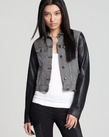 rag andamp boneJEAN Jean Jacket - Leather Sleeves at Bloomingdales