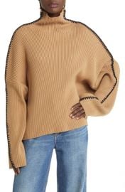 rag bone Ally Whipstitch Detail Mock Neck Sweater at Nordstrom