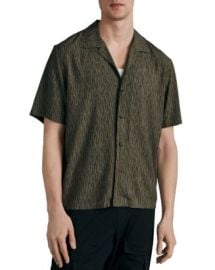 rag bone Avery Line Print Short Sleeve Camp Shirt Bloomingdales at Bloomingdales