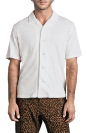 rag bone Avery Short Sleeve Jersey Button-Up Shirt at Nordstrom