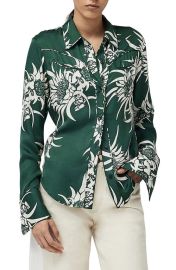 rag bone Cleo Floral Western Silk Blend Button-Up Shirt at Nordstrom