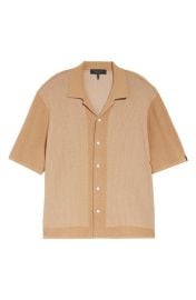 rag bone Harvey Oversize Sweater Knit Short Sleeve Button-Up Shirt at Nordstrom