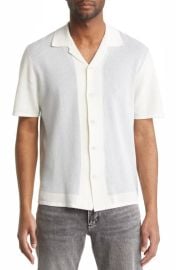 rag bone Harvey Oversize Sweater Knit Short Sleeve Button-Up Shirt at Nordstrom