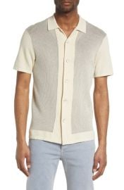 rag bone Harvey Short Sleeve Knit Button-Up Camp Shirt at Nordstrom