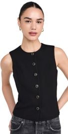 rag bone Irina Button Up Vest Black M at Shopbop