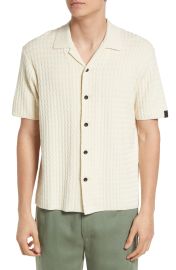 rag bone Mens Avery Engineered Knit Organic Cotton Button-Up Shirt in Ltdove  at Nordstrom