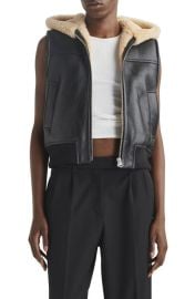 rag bone Robbie Hooded Genuine Shearling Vest at Nordstrom