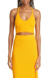 rag bone Soleil Rib Crop Top in Deep Yellow  at Nordstrom