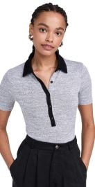 rag bone The Knit Button Short Sleeve Tee Heather Grey S at Shopbop