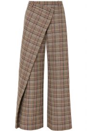 rap-Effect Checked Wool-Blend Canvas wide-Leg Pants by Monse at The Outnet