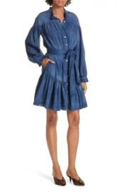 rebecca taylor TISSUE DENIM RUFFLE MINIDRESS at Nordstrom Rack