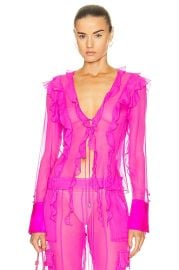 retrofete Aviva Silk Blouse in Neon Pink FWRD at Forward