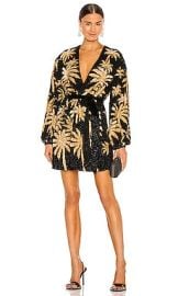 retrofete Gabrielle Robe Dress in Black Gold Palm at Revolve