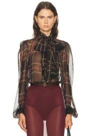retrofete Rhianna Blouse in Black Tartan FWRD at FWRD