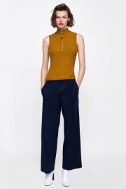 ribbed top with zipper at Zara