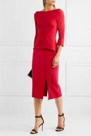 roland mouret Ardingly crepe peplum dress at Net A Porter