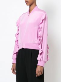 ruffle trim bomber jacket at Farfetch