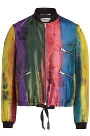 saint laurent Silk Bomber Jacket at Stylebop