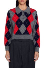 sandro Ariella Argyle Wool Cashmere Sweater at Nordstrom